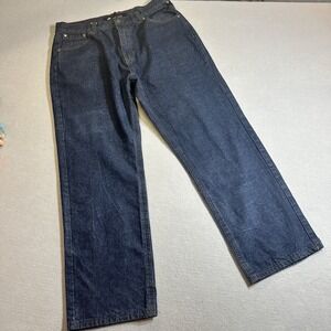Vintage Enyce Jeans Mens 38x32 Dark Blue Baggy Hip Hop Y2K‎ Embroidered Denim